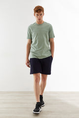 Yeşil Auric Nakış Detaylı Erkek T-Shirt