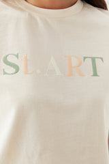 Bej ST.ART Nakışlı T-shirt
