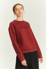 Bordo LIMITED Bonded AURIC Nakışlı Sweatshirt