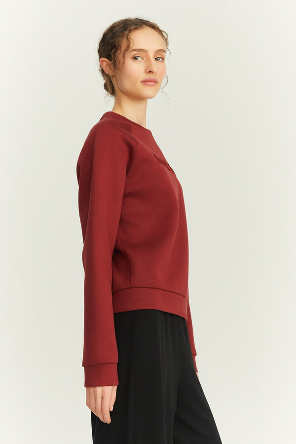 Bordo LIMITED Bonded AURIC Nakışlı Sweatshirt